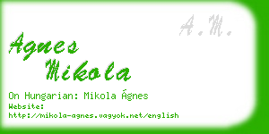 agnes mikola business card