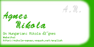 agnes mikola business card